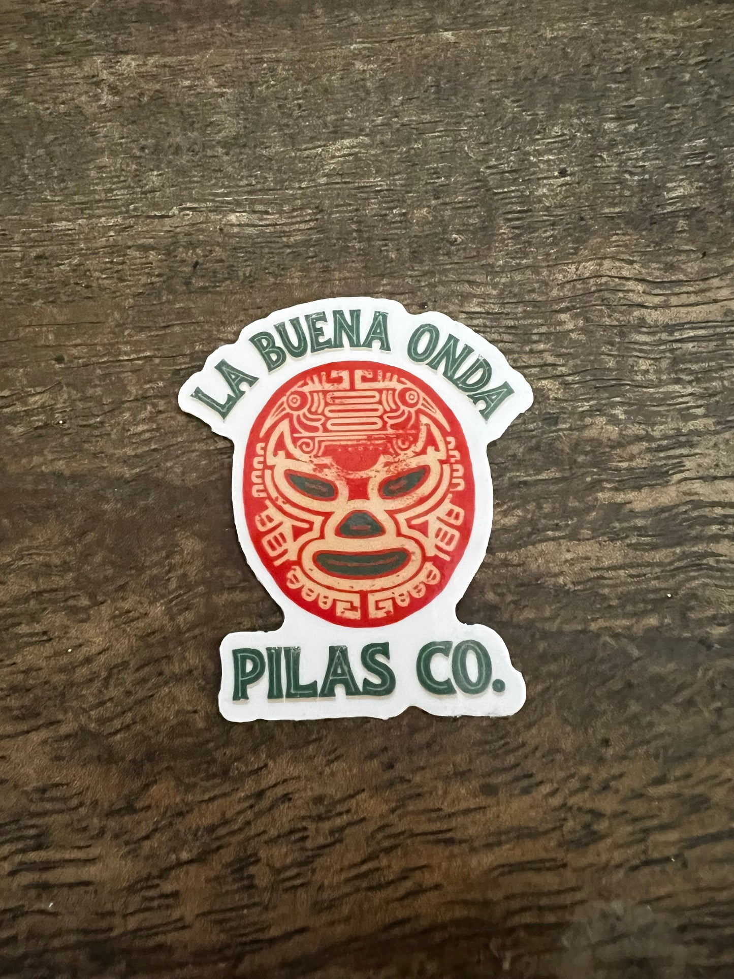 La Buena Onda luchador mask sticker 2 inch mini Latino good vibes design