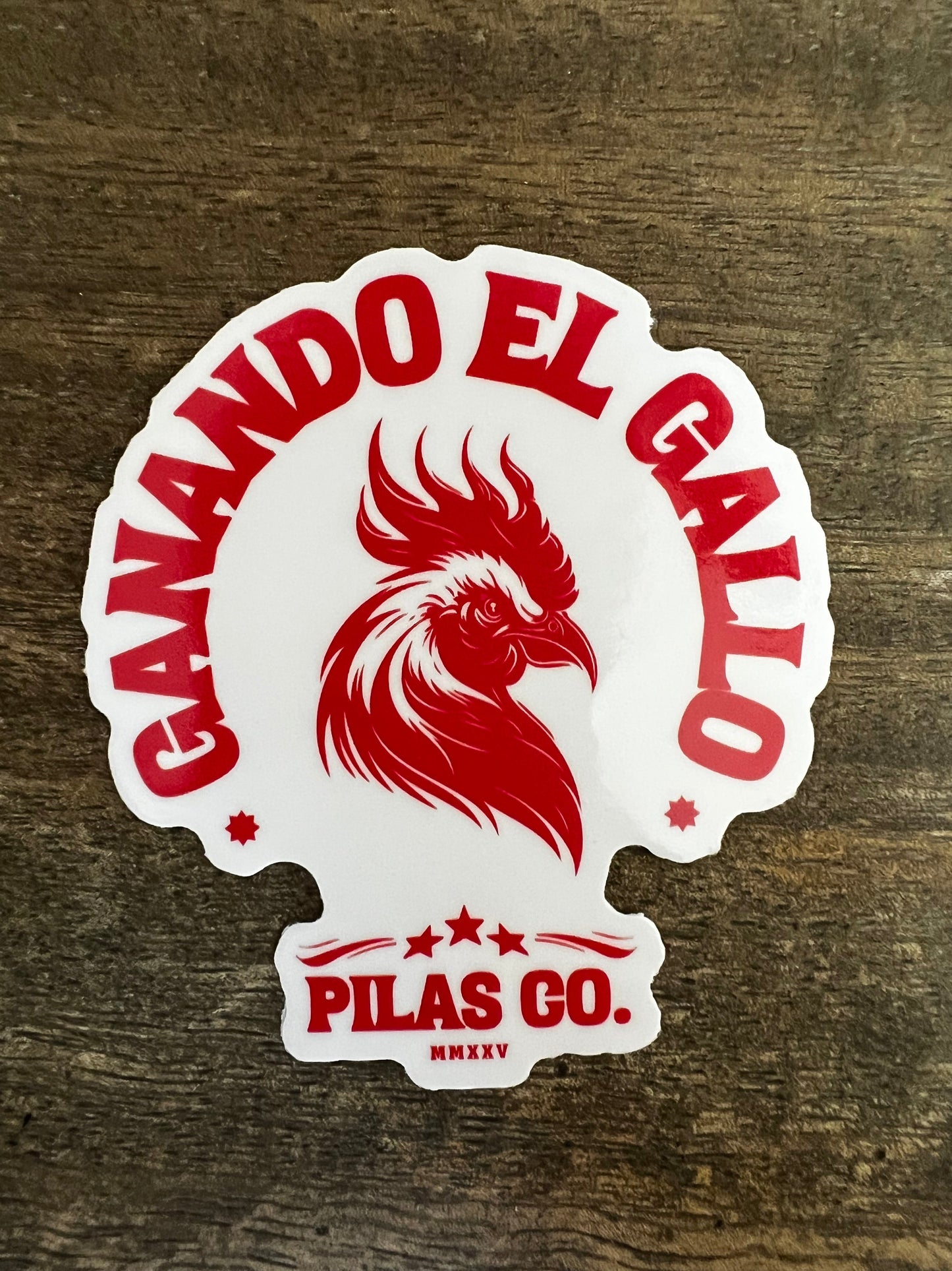Pilas Co rooster stickers - Latino cultural pride decals with fighting spirit symbolism