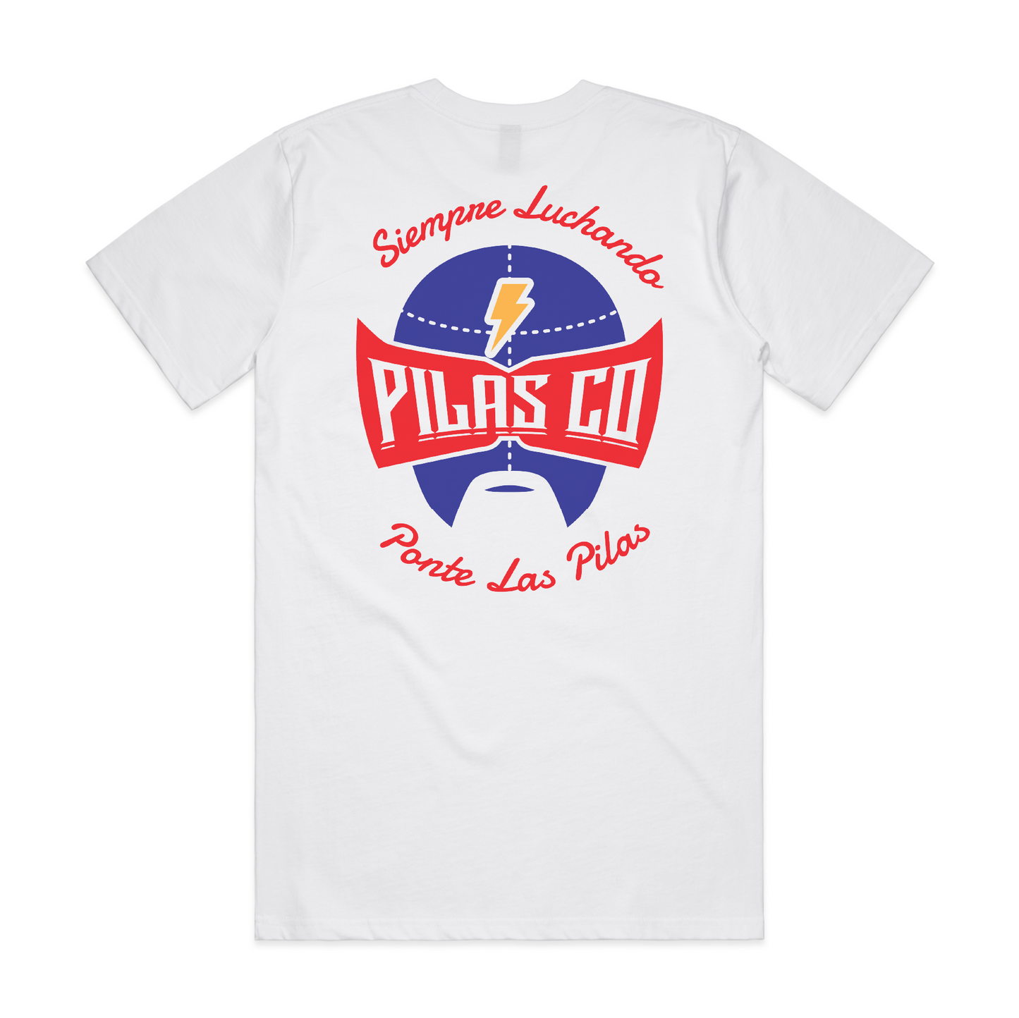 PLP Lucha t-shirt back view Siempre Luchando design Latino workwear