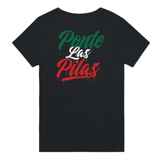 Women's PLP Drip Flag MEX Latina Mexican heritage shirt green white red colors