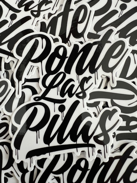 Ponte Las Pilas graffiti style typography design - Latino motivational clothing brand Pilas Clothing Co
