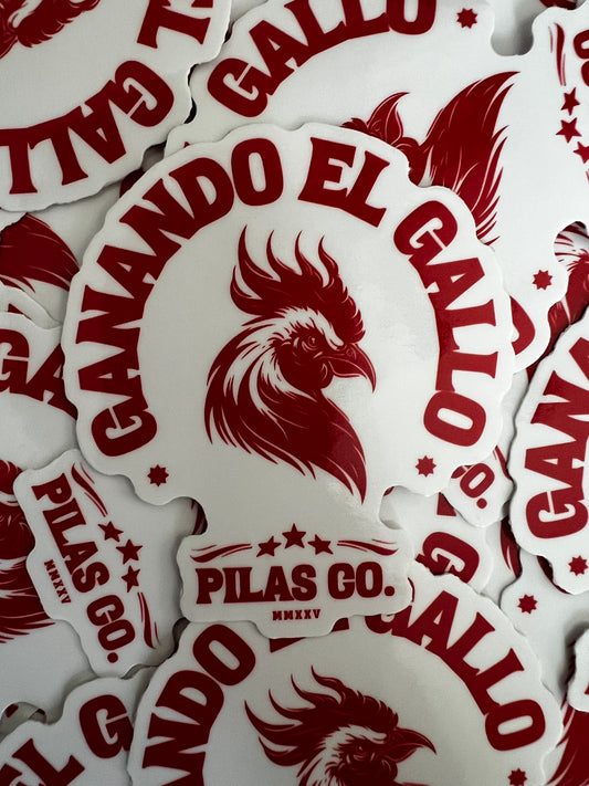 Pilas Co Gallo stickers - Latino cultural pride decals with fighting spirit symbolism